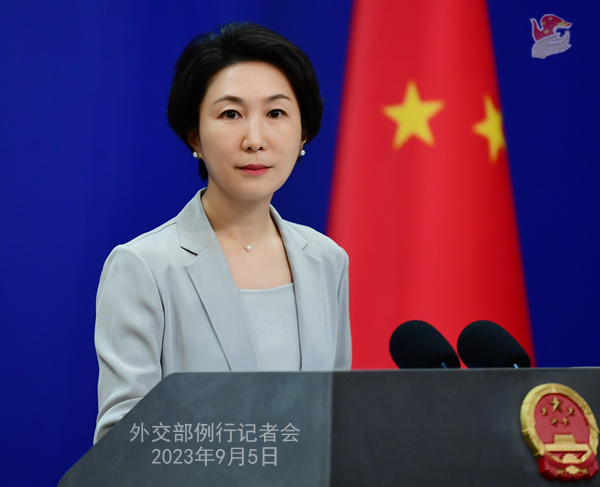 Чергова прес-конференція 5 вересня 2023 р. у офіційного представника МЗС КНР Мао Нін