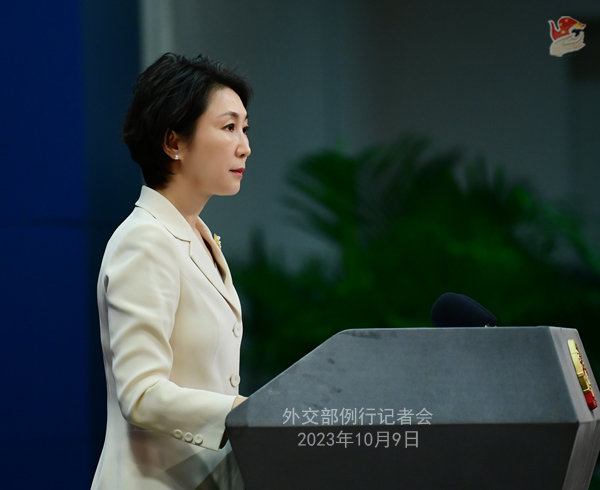 Чергова прес-конференція 9 жовтня 2023 р. у офіційного представника МЗС КНР Мао Нін